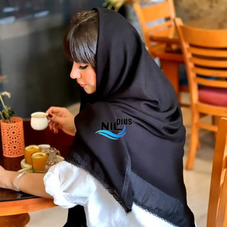 روسری درختی دور گیپور مجلسی برند nil plus سایز ۱۴۰×۱۴۰