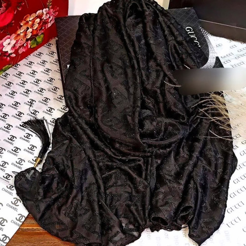 شال مخمل نگینی منگوله دار سایز 20075