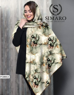 روسری کرپ حریر سایز ۱۲۰×۱۲۰ برند simaro