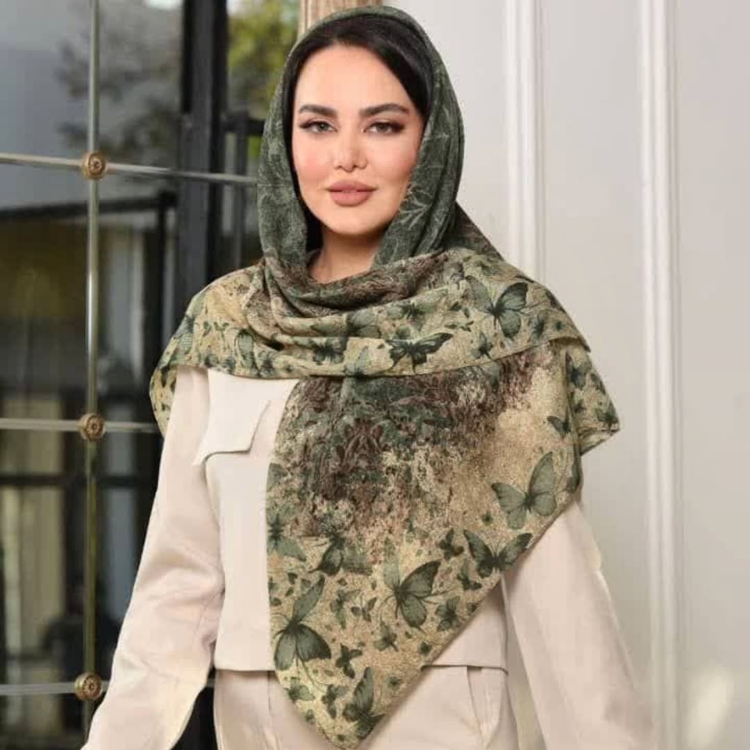 روسری نخی درختی برند flower سایز 120120